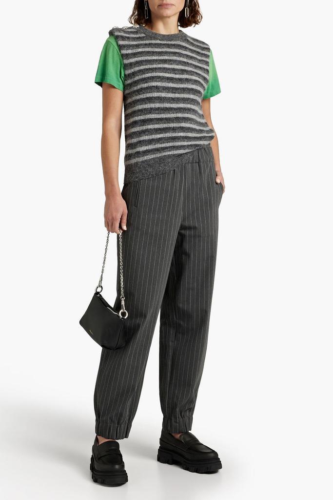 商品Ganni|Pinstriped twill tapered pants,价格¥704,第6张图片详细描述