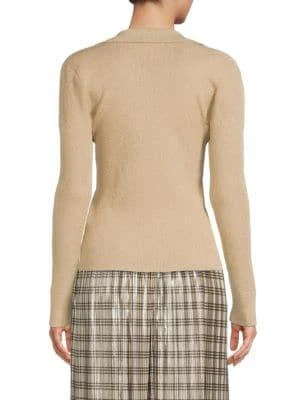 商品Calvin Klein|Metallic Polo Sweater,价格¥211,第2张图片详细描述