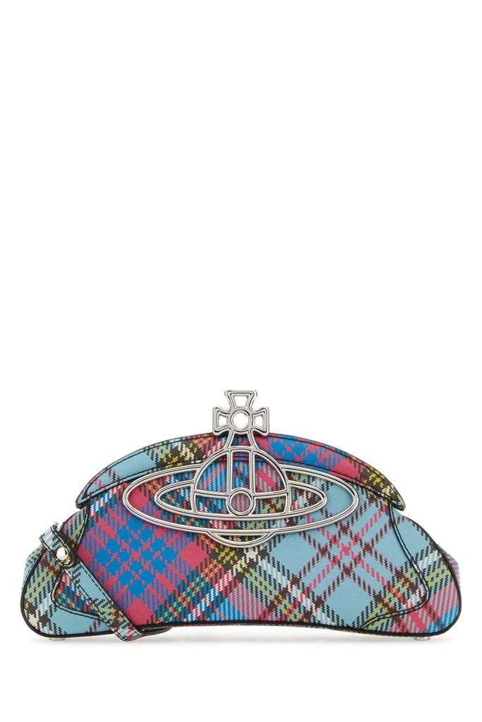 商品Vivienne Westwood|Vivienne Westwood Logo Plaque Checked Handbag,价格¥3087,第1张图片