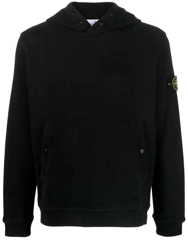 商品Stone Island|Black cotton hoodie,价格¥1927,第1张图片