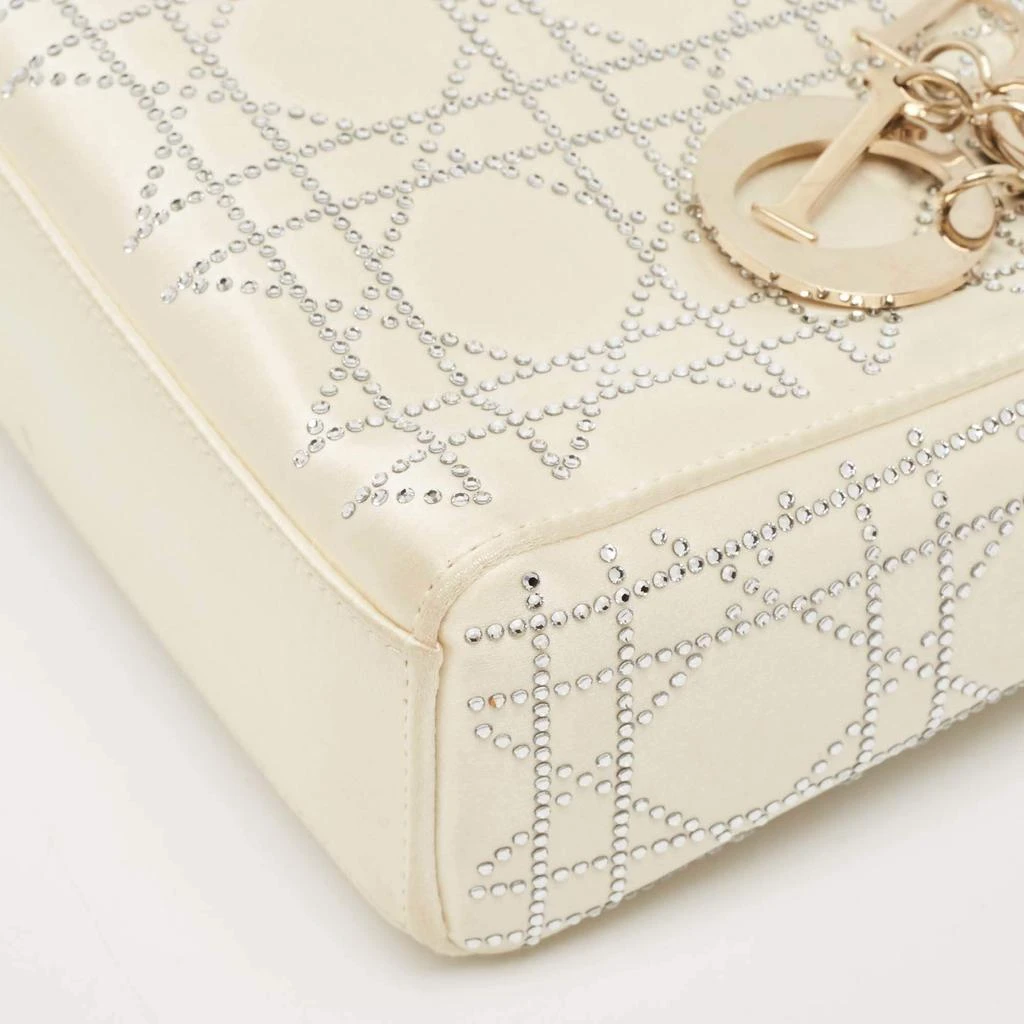 Dior Off White Cannage Satin Mini Crystals Embellished Lady Dior Tote 商品