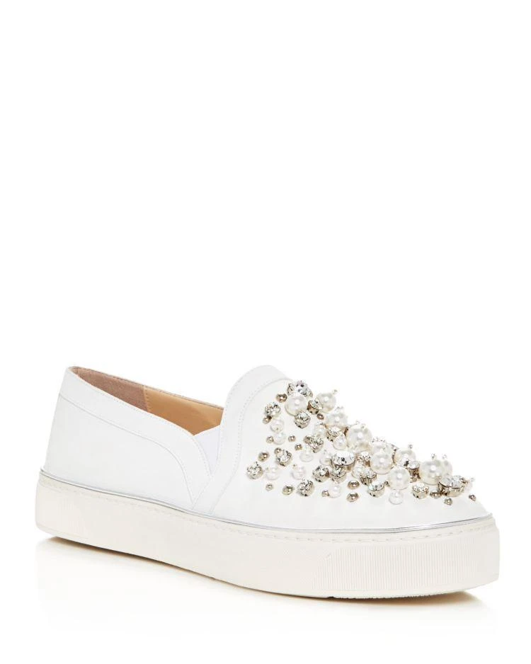 商品Stuart Weitzman|Decor Embellished Slip-On Platform Sneakers,价格¥2581,第1张图片