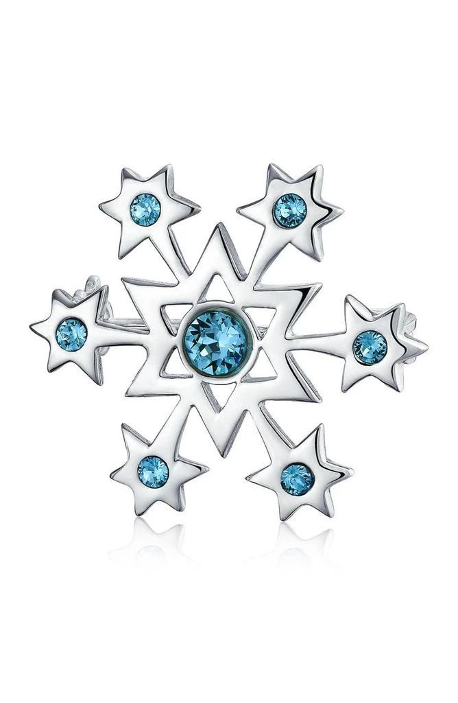 商品BLING JEWELRY|Sterling Silver CZ Snowflake Brooch,价格¥289,第1张图片