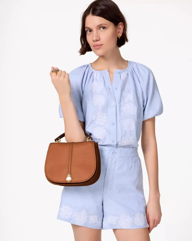 Kayla Pebbled Leather Saddle Bag 商品