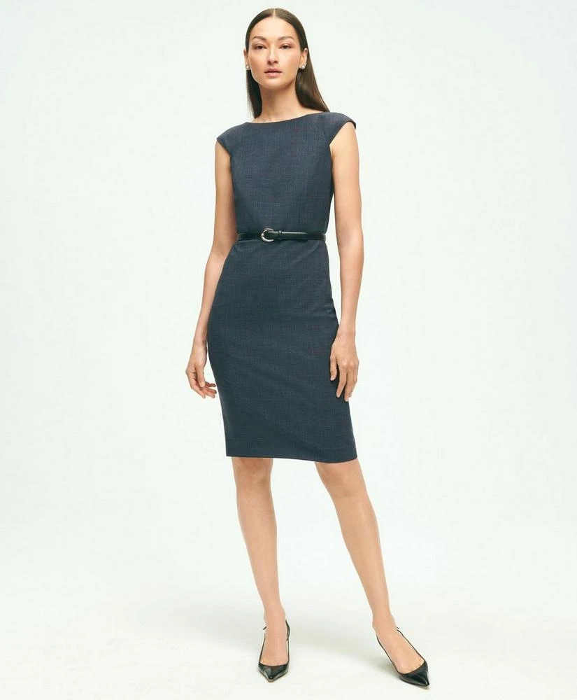 商品Brooks Brothers|Stretch Wool Glenn Plaid Sheath Dress,价格¥1540,第3张图片详细描述