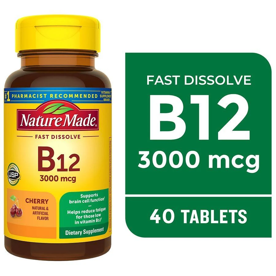 商品Nature Made|Vitamin B12 Sublingual 3000 mcg Sugar Free Fast Dissolve Tablets,价格¥135,第3张图片详细描述