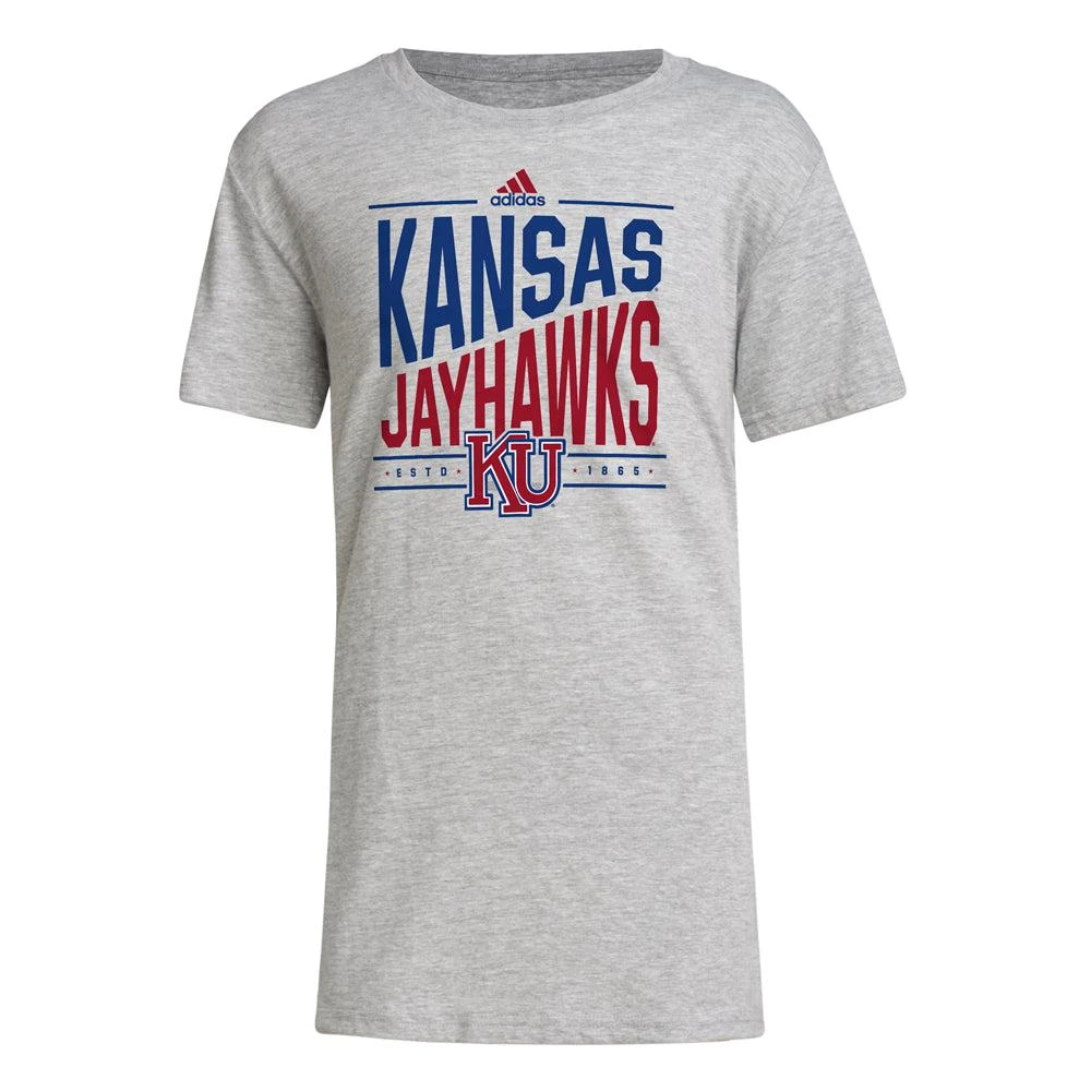 商品Adidas|Kansas Jayhawks Graphic Crew Neck Short Sleeve T-Shirt,价格¥97,第1张图片