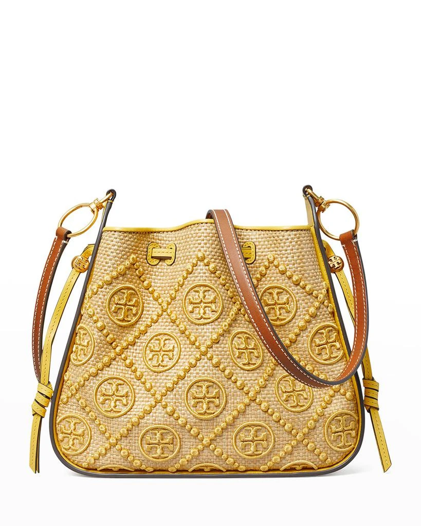 商品Tory Burch|T Monogram Bell Straw Shoulder Bag,价格¥2225,第3张图片详细描述