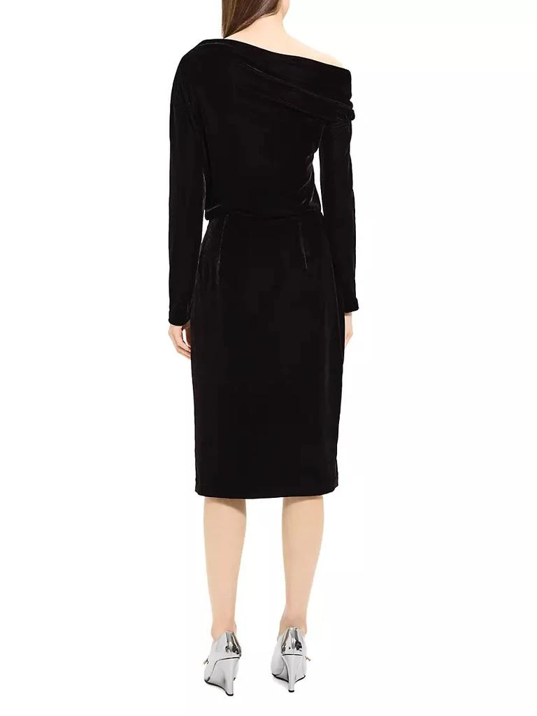 商品Theory|Off-The-Shoulder Velvet Midi-Dress,价格¥2627,第4张图片详细描述
