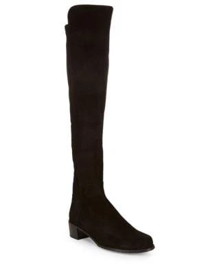 商品Stuart Weitzman|女式 All Serve系列 过膝 麂皮 长靴,价格¥1429,第1张图片