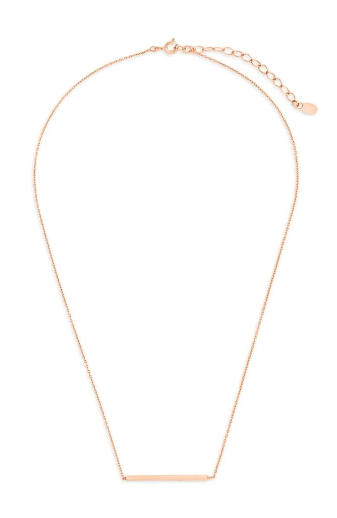 商品Sterling Forever|14K Rose Gold Vermeil Plated Sterling Silver Thin Bar Necklace,价格¥247,第1张图片