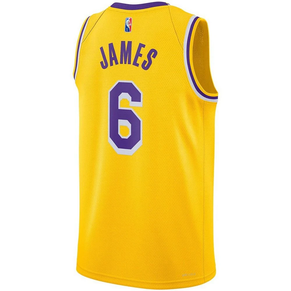 商品NIKE|Men's LeBron James Gold-Tone Los Angeles Lakers 2021/22 Diamond Swingman Jersey - Icon Edition,价格¥773,第2张图片详细描述