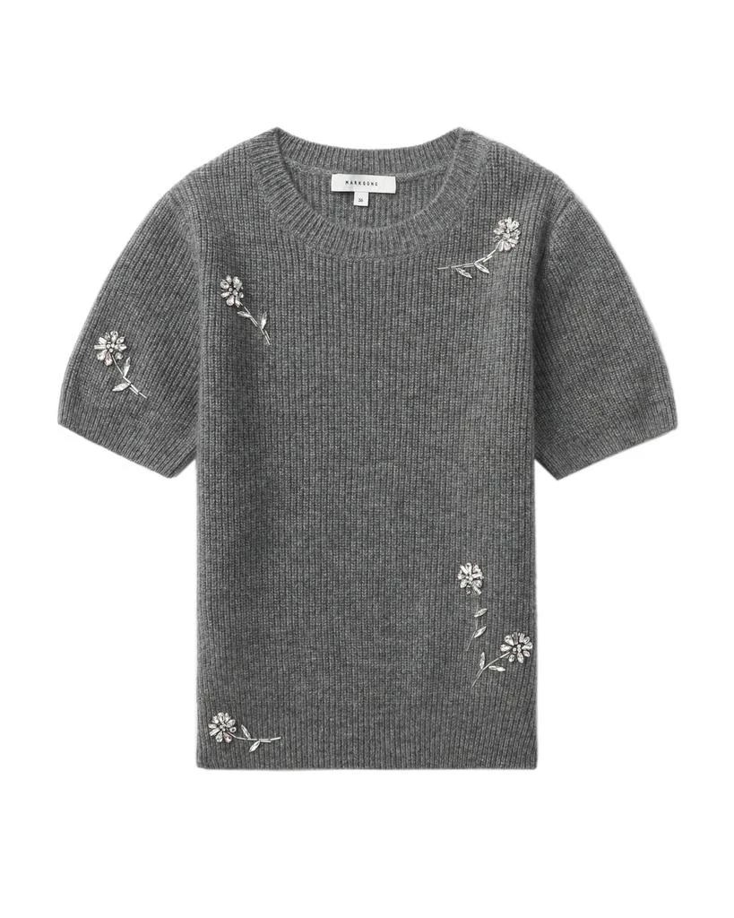 商品MARKGONG|Beaded short sleeve knit top,价格¥2083,第1张图片