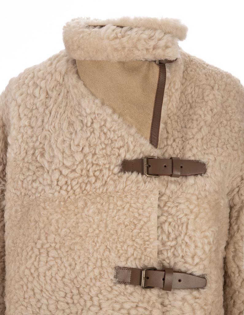 Isabel Marant Woman Bealila Coat In Beige Shearling商品第4张图片规格展示