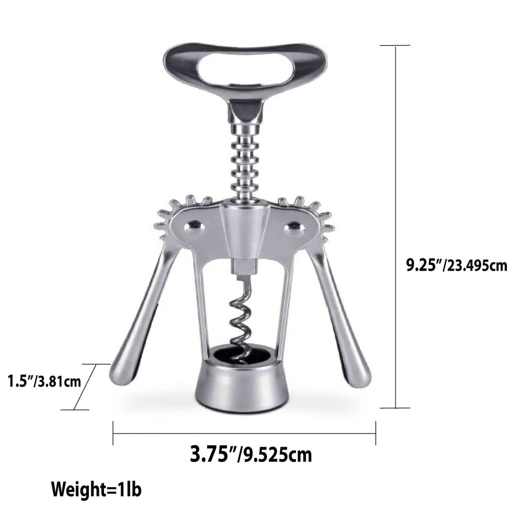 商品Home Basics|Home Basics Nova Collection Zinc Cork Screw, Silver,价格¥131,第2张图片详细描述
