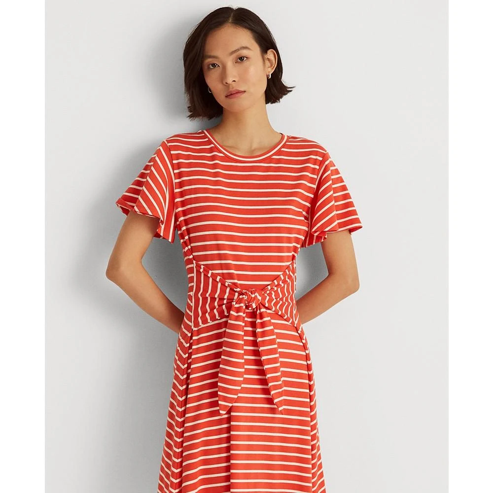 商品Ralph Lauren|Striped Tie-Front Jersey Dress,价格¥279,第4张图片详细描述