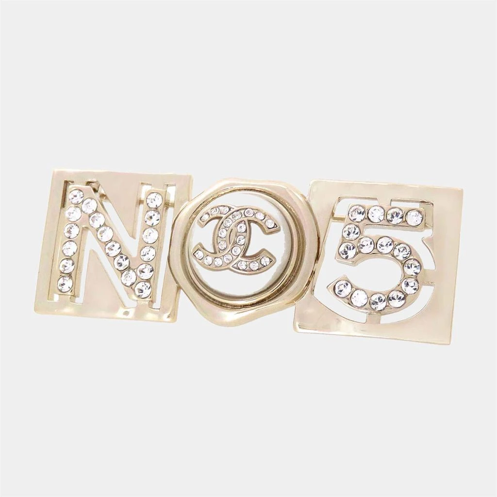 商品[二手商品] Chanel|Chanel Gold Metal CC No. 5 Brooch,价格¥9746,第1张图片