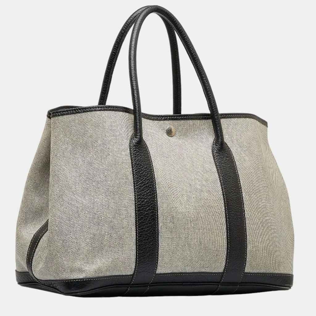 商品[二手商品] Hermes|Hermes Beige Toile Canvas and Leather Garden Party Tote Bag,价格¥9531,第2张图片详细描述