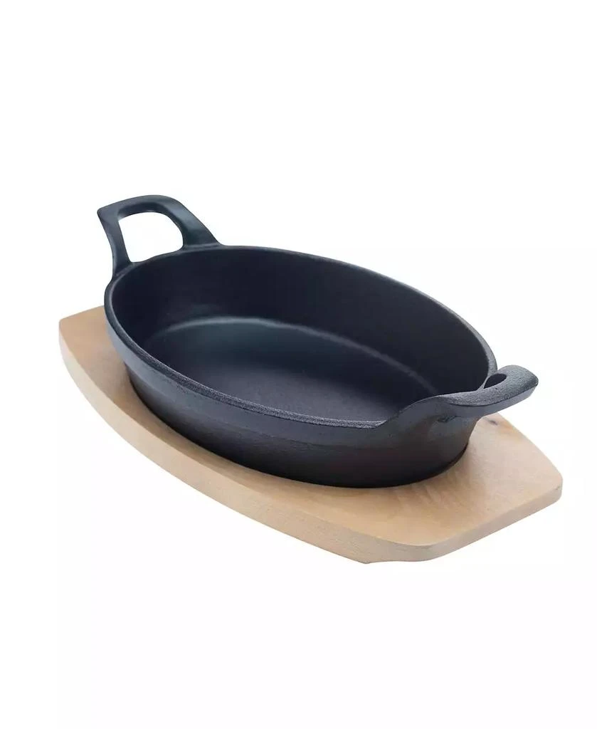 商品Basic Essentials|2 Piece Cast Iron Oval Sizzler Plate Set,价格¥226,第3张图片详细描述