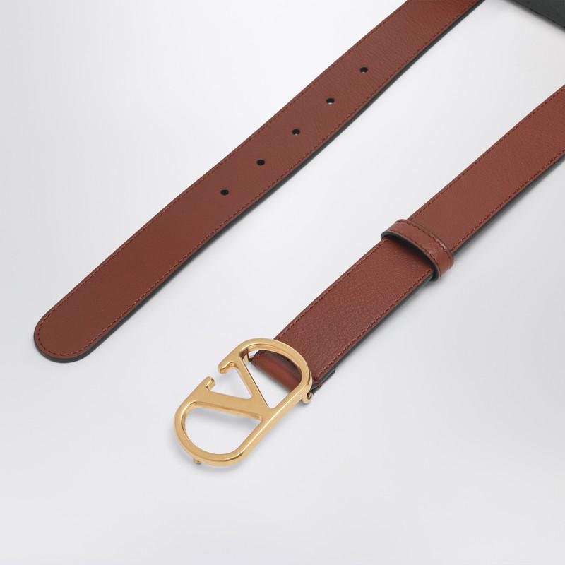 ベルト Valentino Garavani Caramel Leather Vlogo Belt Valentino Garavani Vlogo Signature Leather Belt In Deep