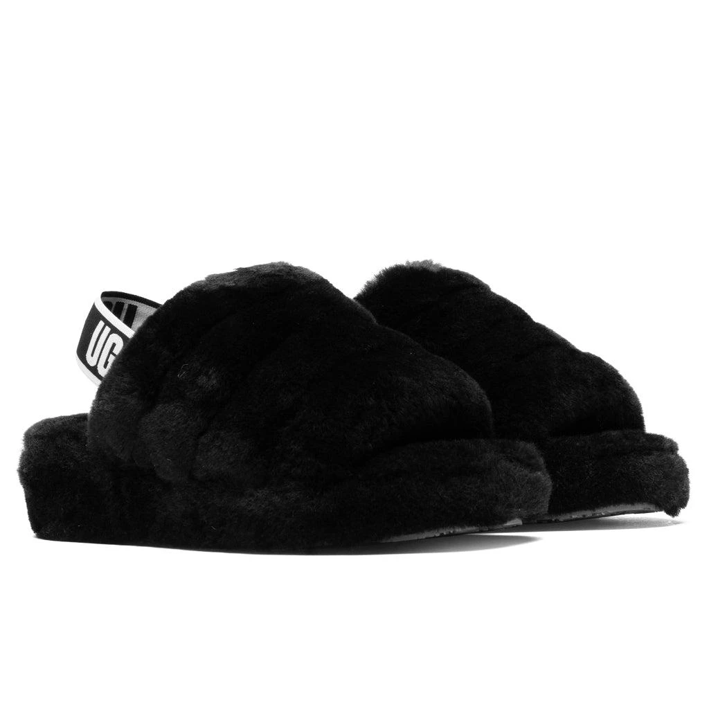 商品UGG|Women's Fluff Yeah Slide - Black,价格¥751,第2张图片详细描述