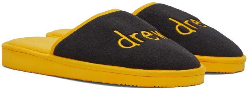 商品Drew House|SSENSE Exclusive Black & Yellow Scribble Slippers,价格¥233,第4张图片详细描述