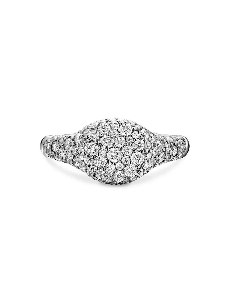 商品David Yurman|Petite Pavé Pinky Ring in 18K White Gold,价格¥22105,第5张图片详细描述