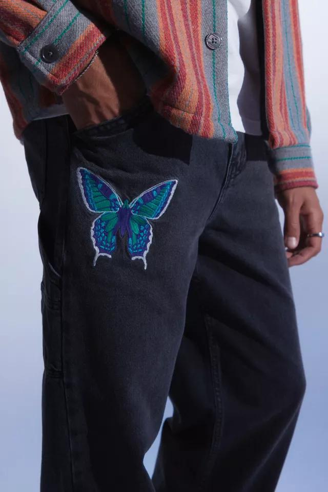 商品BDG|BDG Baggy Skate Fit Jean – Embroidered Butterfly,价格¥639,第6张图片详细描述