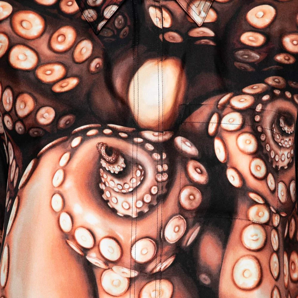 商品[二手商品] Burberry|Burberry London Brown Octopus Print Silk Long Sleeve Shirt S,价格¥2491,第4张图片详细描述