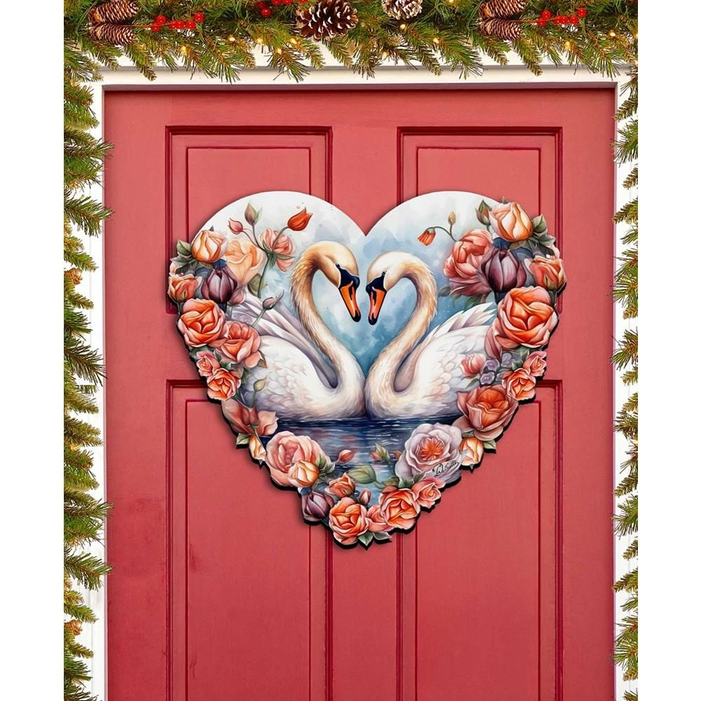 商品Designocracy|Holiday Door Decor Wooden Wall Decor Swans Love G. DeBrekht,价格¥1099,第2张图片详细描述