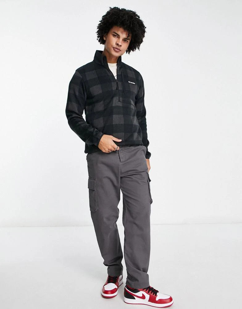 商品Columbia|Columbia Weather II 1/2 zip fleece in black buffalo check,价格¥451,第4张图片详细描述