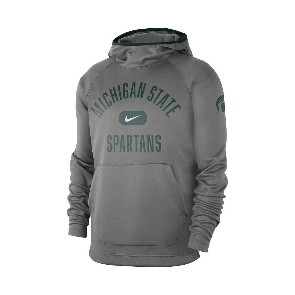 商品NIKE|Men's Gray Michigan State Spartans Basketball Spotlight Performance Raglan Pullover Hoodie,价格¥487,第3张图片详细描述