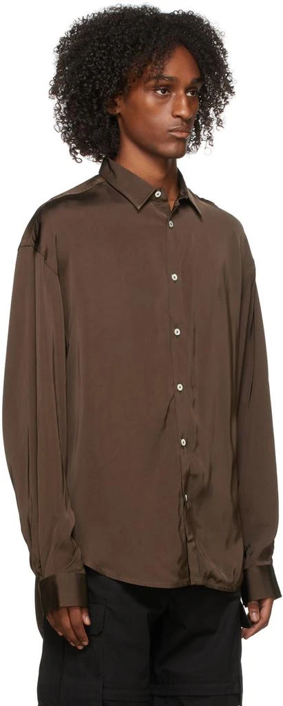 商品Jacquemus|Brown La Montagne Satin 'La Chemise Notte' Shirt,价格¥1320,第2张图片详细描述