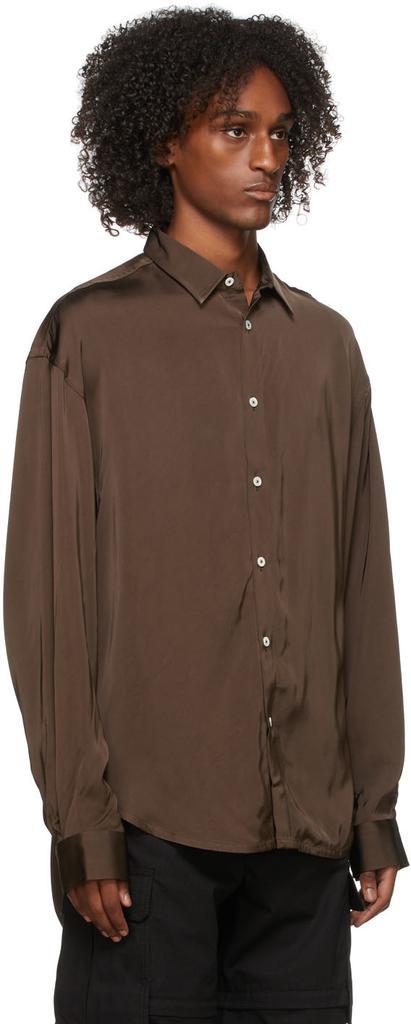 商品Jacquemus|Brown La Montagne Satin 'La Chemise Notte' Shirt,价格¥1684,第4张图片详细描述
