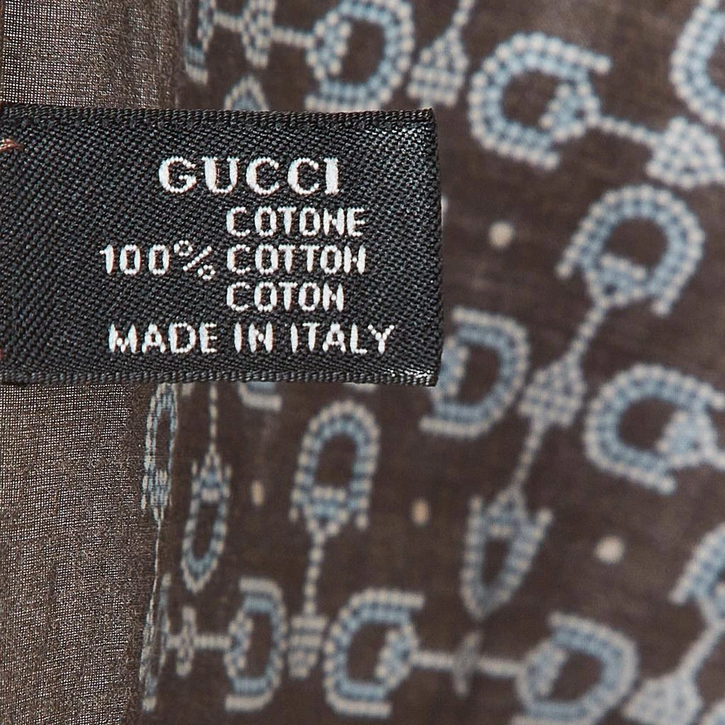 商品[二手商品] Gucci|Gucci Brown Printed Cotton Handkerchief ,价格¥950,第3张图片详细描述