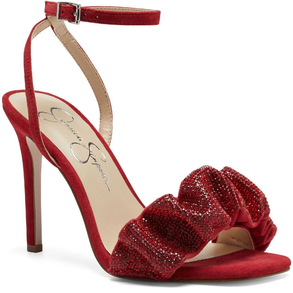 商品Jessica Simpson|Jessica Simpson Womens Owina Ruffled Rhinestone Dress Sandals,价格¥444,第2张图片详细描述