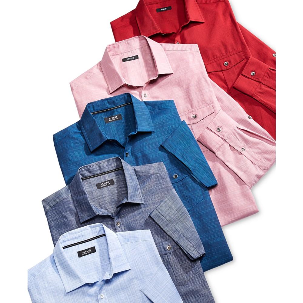 Men's Warren Textured Short Sleeve Shirt, Created for Macy's商品第2张图片规格展示