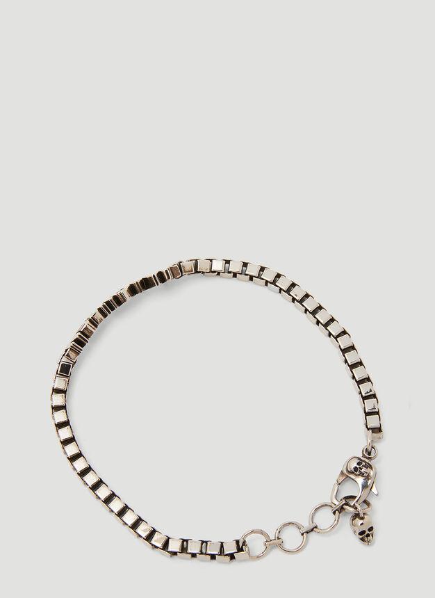 商品Alexander McQueen|Graffiti Logo Bracelet in Silver,价格¥2730,第4张图片详细描述
