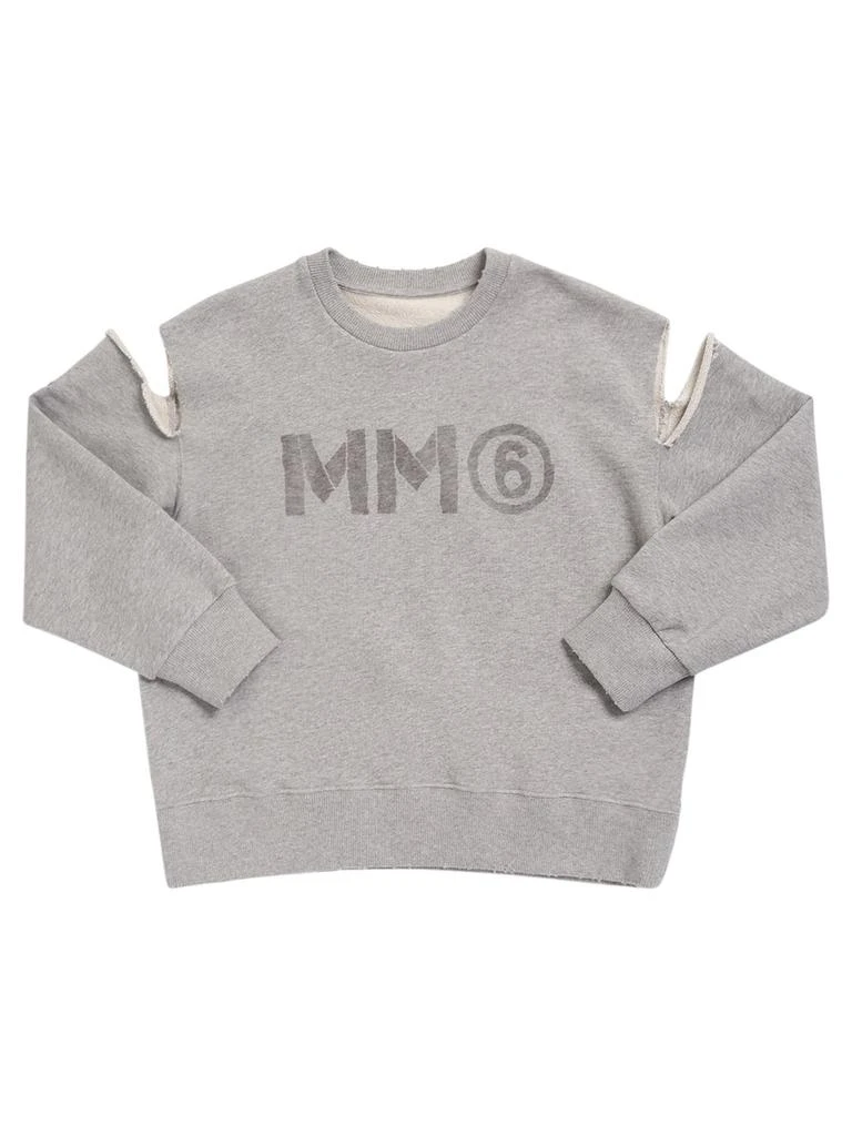 商品MM6|Logo Print Cotton Jersey Sweatshirt,价格¥643,第1张图片