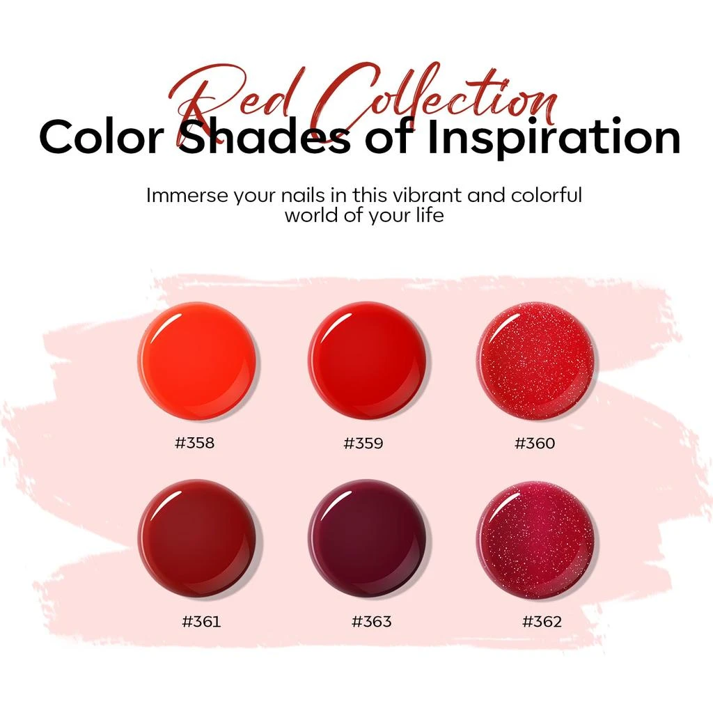 商品[国内直发] MODELONES|Red Collection - 6 Shades Poly Nail Gel Set,价格¥189,第3张图片详细描述