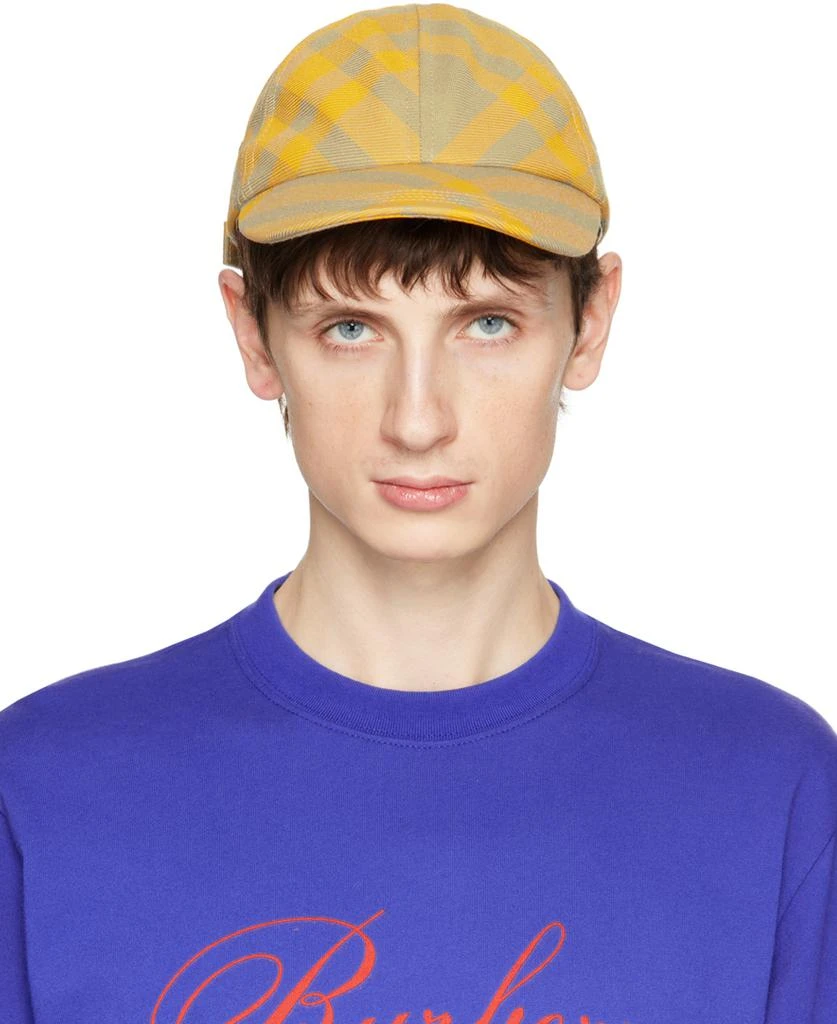 商品Burberry|Yellow & Gray Check Cap,价格¥3951,第1张图片