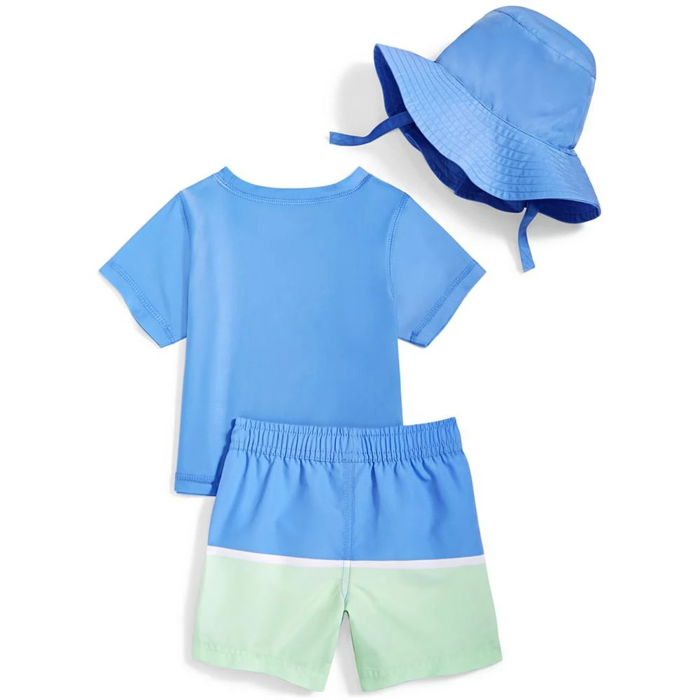 商品First Impressions|Baby Boys Floatie Friends Swim Shirt, Shorts and Hat, 3 Piece Set, Created for Macy's,价格¥72,第2张图片详细描述