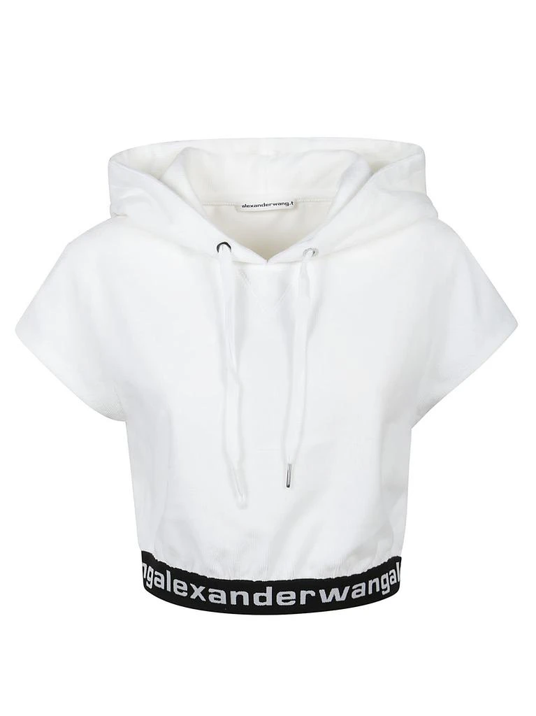 商品Alexander Wang|T by Alexander Wang Stretch Corduroy With Logo Elastic Sleeve Hoody,价格¥2306,第1张图片