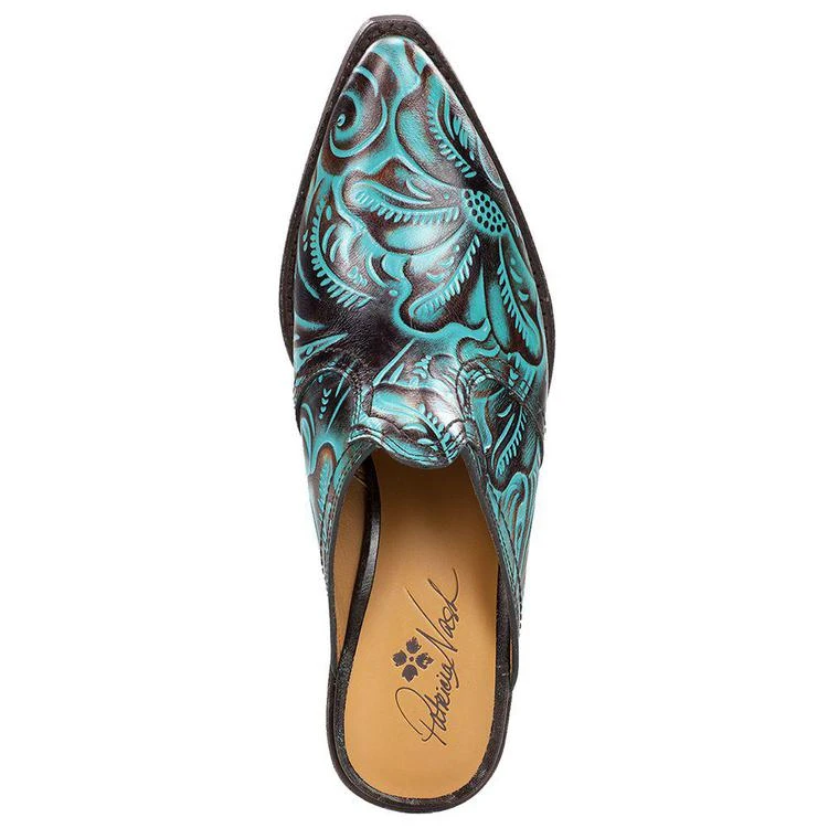 Turquoise Tooled Battista Mules 商品