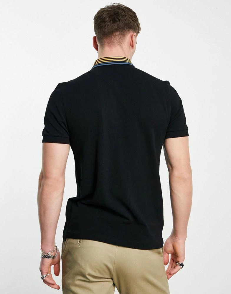 商品Fred Perry|Fred Perry stripe collar polo shirt in black,价格¥483,第3张图片详细描述