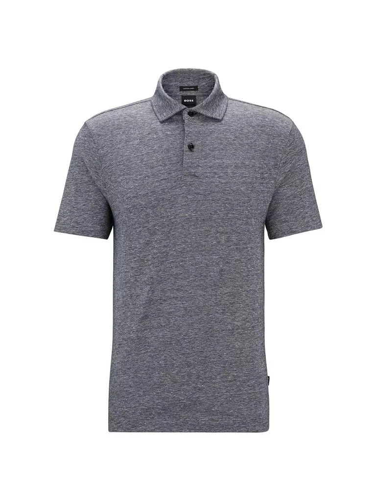 商品Hugo Boss|Regular Fit Polo Shirt in Cotton and Linen,价格¥714,第1张图片