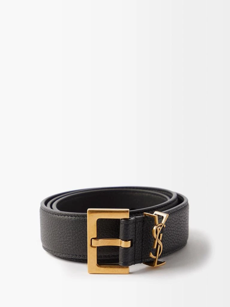 商品Yves Saint Laurent|YSL-plaque leather belt,价格¥4952,第1张图片