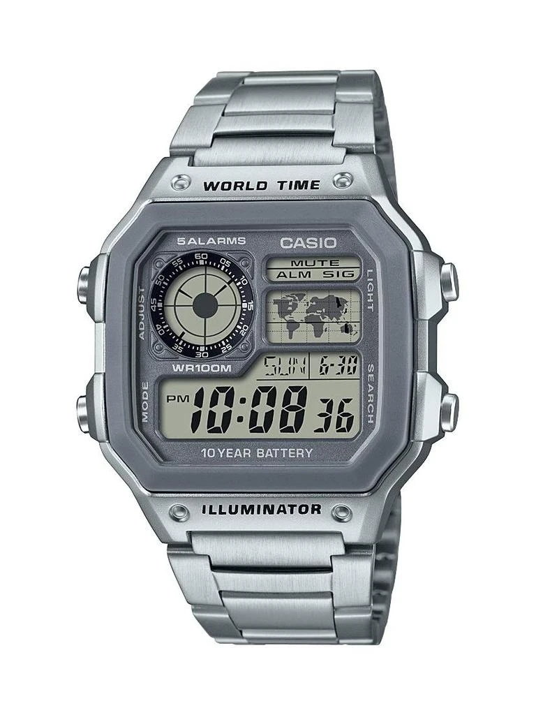商品Casio|Casio Men's 10 Year Battery Quartz Watch with Stainless Steel Strap, Silver, 24.1 (Model: AE-1200WHD-7AVCF),价格¥240,第1张图片