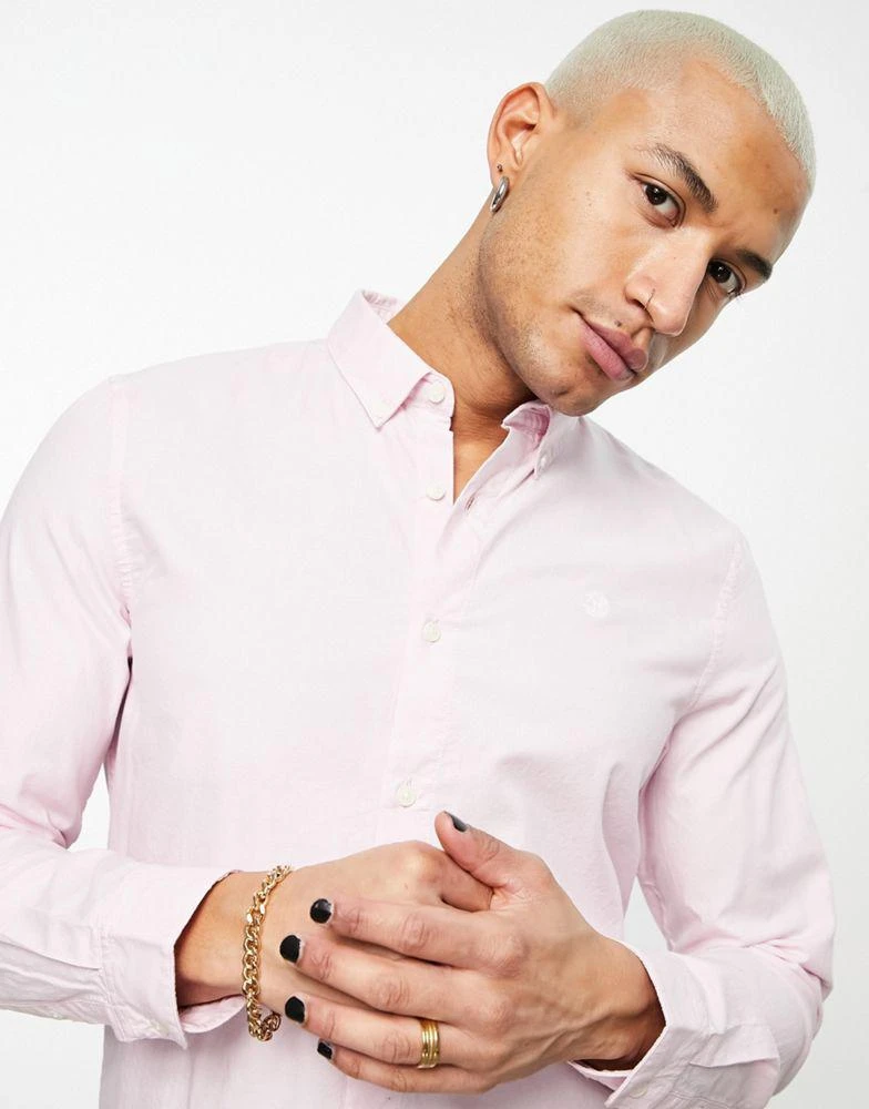 商品Timberland|Timberland long sleeve oxford slim fit shirt in pink,价格¥370,第3张图片详细描述