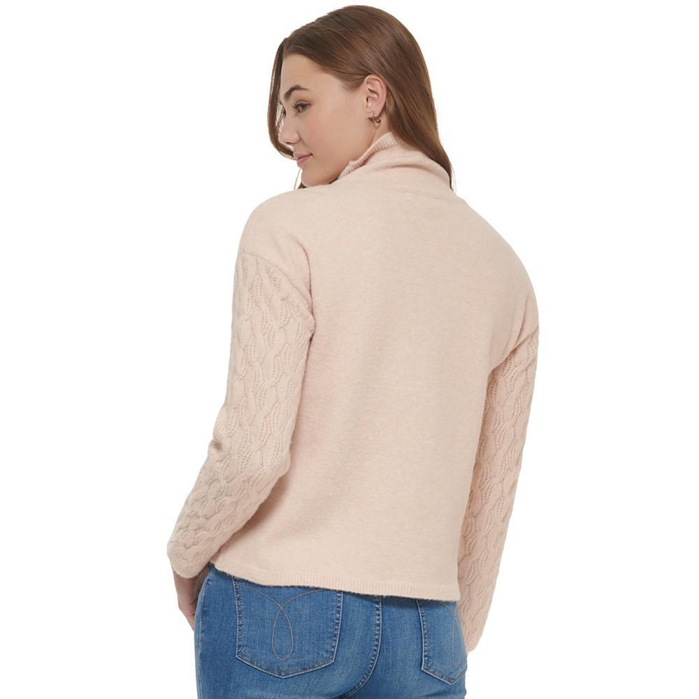 商品Calvin Klein|Women's Cable Knit Sleeve Sweater,价格¥322,第4张图片详细描述